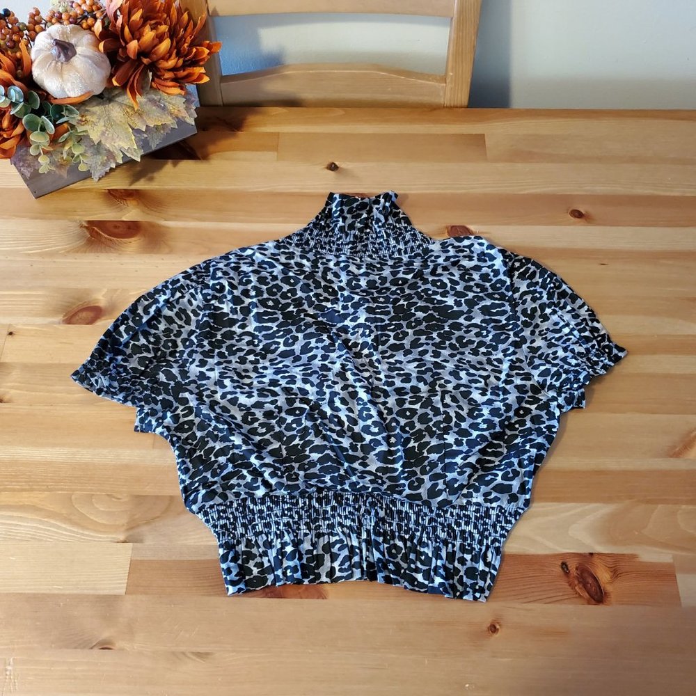 She's Cool - Women's Ruffle Short Sleeve Open Front Bolero Shrugs Leopard print - Picture 2 of 8